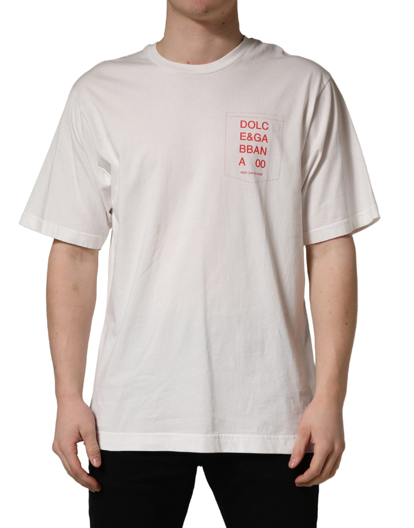 White Graphic Print Cotton Crew Neck  T-shirt