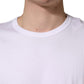 White Cotton Short Sleeves Crew Neck T-shirt