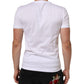 White Logo Patch Cotton Crew Neck T-shirt