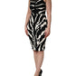 Black White Zebra Print CadyCalf Length Dress