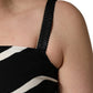 Black White Zebra Print CadyCalf Length Dress