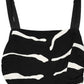 Black White Zebra Print CadyCalf Length Dress