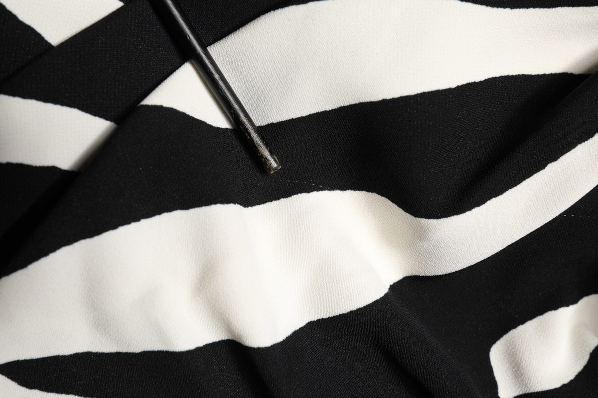 Black White Zebra Print CadyCalf Length Dress