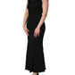 Black Floral Brocade Sheath Mermaid Dress