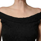 Black Floral Brocade Sheath Mermaid Dress