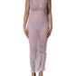 White Sheer Nylon Stretch Sheath Maxi Dress