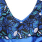 Royal Blue Floral Lace Sleeveless Long Gown Dress