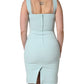 Green Square Neck Sleeveless Mini  Dress