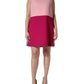Pink Blue Wool Sleeveless Shift Mini  Dress