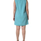 Pink Blue Wool Sleeveless Shift Mini  Dress