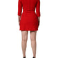 Red Heart Emmbellished Wool Mini  Dress