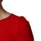 Red Heart Emmbellished Wool Mini  Dress