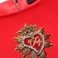 Red Heart Emmbellished Wool Mini  Dress