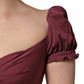 Maroon Silk Sweetheart Sheath Midi Dress
