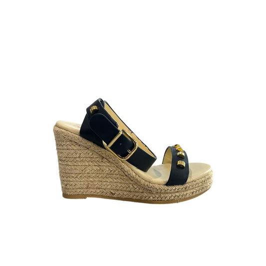 Blue Leather Women's Platform Sandal