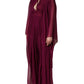 Purple Sheer Chiffon Silk Long Maxi Dress