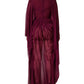 Purple Sheer Chiffon Silk Long Maxi Dress