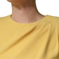 Yellow Silk Long Sleeves Sheath Midi Dress