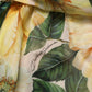 Yellow Silk Floral Print Pleated Maxi Dress
