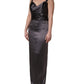 Black Satin Sleeveless Sweetheart Dress