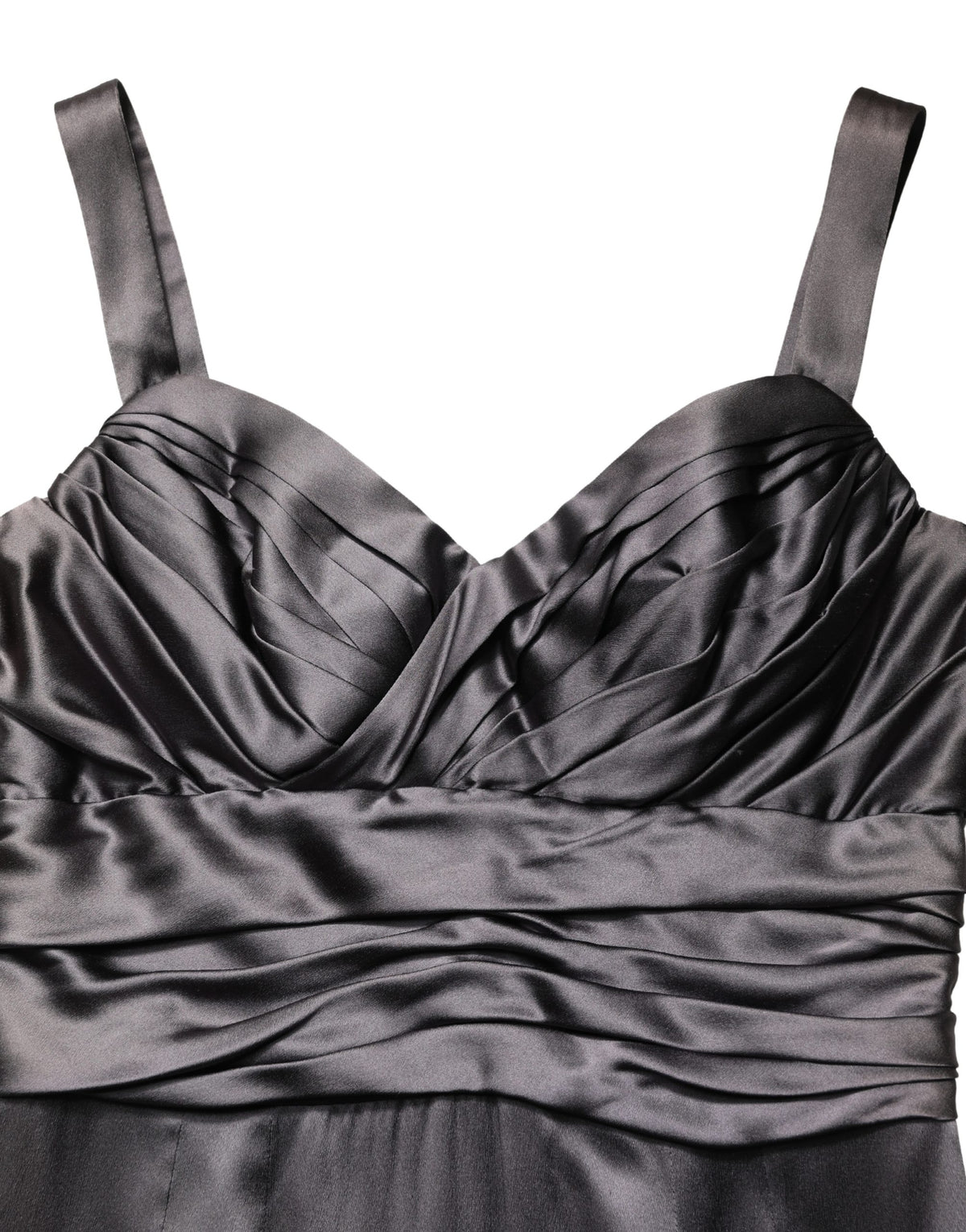 Black Satin Sleeveless Sweetheart Dress