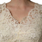 Off White Floral Lace Sheath Maxi Dress