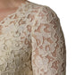 Off White Floral Lace Sheath Maxi Dress