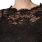 Black Floral Lace Sheath Long Maxi Dress