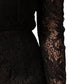 Black Floral Lace Sheath Long Maxi Dress