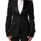 Black Wool Single Breasted Blazer Jacket