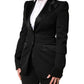 Black Wool Single Breasted Blazer Jacket