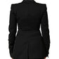 Black Wool Single Breasted Blazer Jacket
