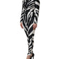 Black White Polyester Zebra Pattern Jumpsuit