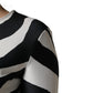 Black White Polyester Zebra Pattern Jumpsuit
