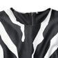 Black White Polyester Zebra Pattern Jumpsuit