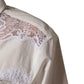 White Cotton Lace Trim Long Sleeves Jumpsuit