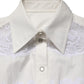White Cotton Lace Trim Long Sleeves Jumpsuit
