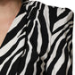 Black White Viscose Zebra Pattern Jumpsuit