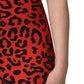 Black Red Nylon Leopard Pattern Jumpsuit