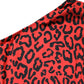 Black Red Nylon Leopard Pattern Jumpsuit