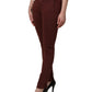 Maroon Mid Waisted Slim Fit Denim Trouser Jeans