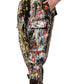 Black ColorSplash Effect Cargo Cropped Pants