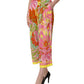 Multicolor FloralPrint Cropped Trouser Pants