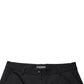 Black Wool High Waist Cropped Tapered Pants