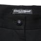Black Wool High Waist Cropped Tapered Pants