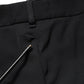 Black Wool High Waist Cropped Tapered Pants
