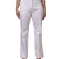 White Mid Waist Straight Chino Women Trouser Pants
