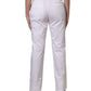White Mid Waist Straight Chino Women Trouser Pants