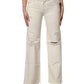 Mid Waisted Bootcut Tattered Denim Trouser Jeans