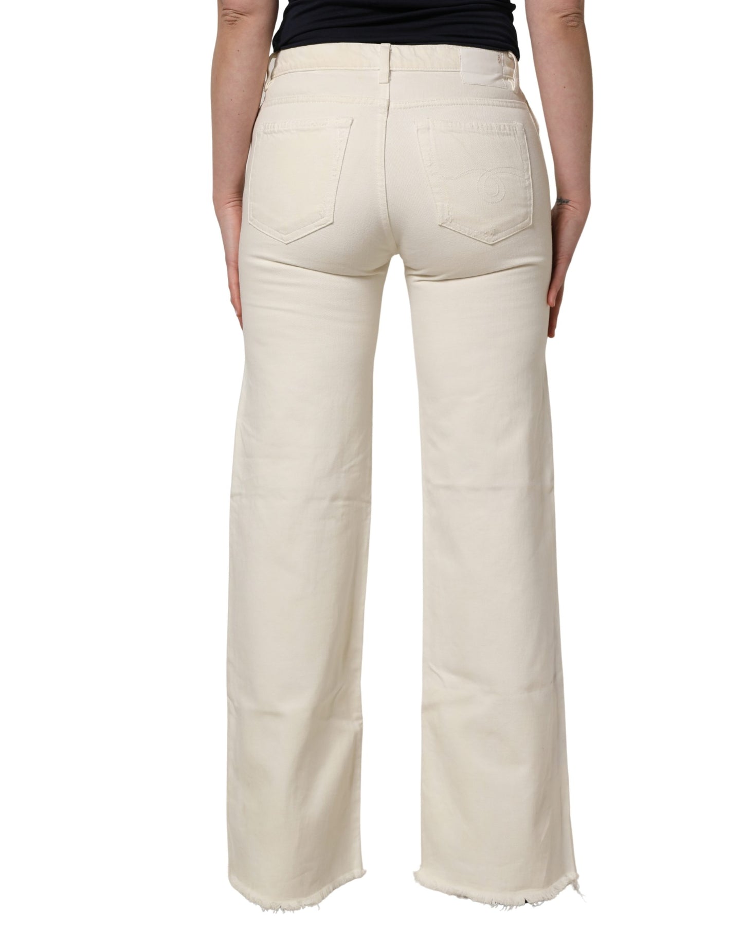 Mid Waisted Bootcut Tattered Denim Trouser Jeans